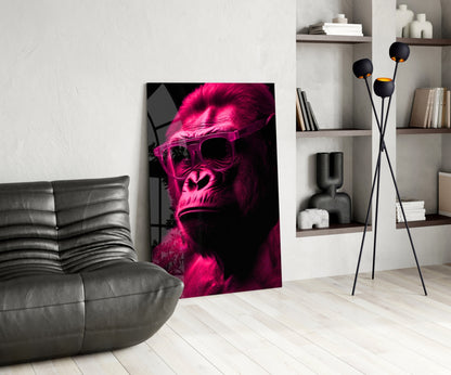 Ape the Thinker Glass Wall Art || Designer Collection