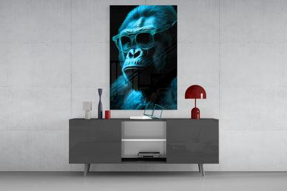 Ape the Thinker Glass Wall Art || Designer Collection