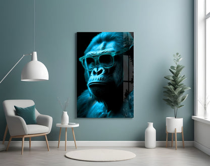 Ape the Thinker Glass Wall Art || Designer Collection