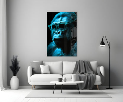 Ape the Thinker Glass Wall Art || Designer Collection