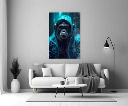 Music and the Ape  Glass Wall Art || Designer Collection