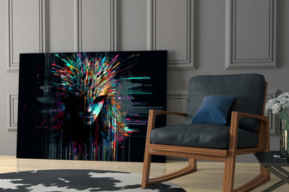 Face of Color Sticks Glass Wall Art || Designers Collection