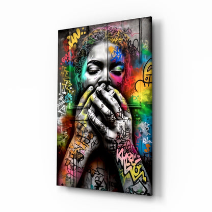 Ssssh Glass Wall Art || Designer Collection