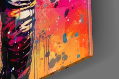 Pop Art Splash Astronaut Glass Wall Art