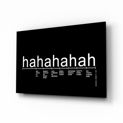 Black Background Laughter Scale Glass Wall Art