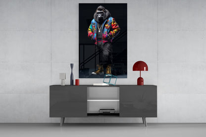 Gorilla Bro Glass Wall Art|| Designer&