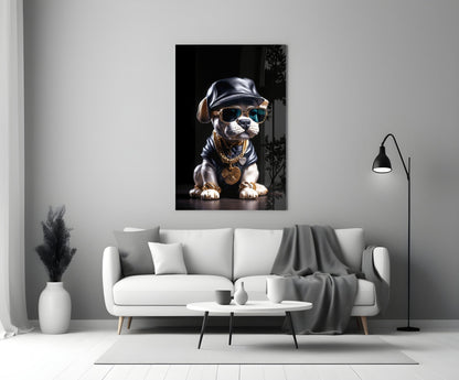 Puppy Vogue Glass Wall Art|| Designer&