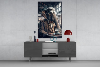 Retired Elephant Glass Wall Art|| Designer&