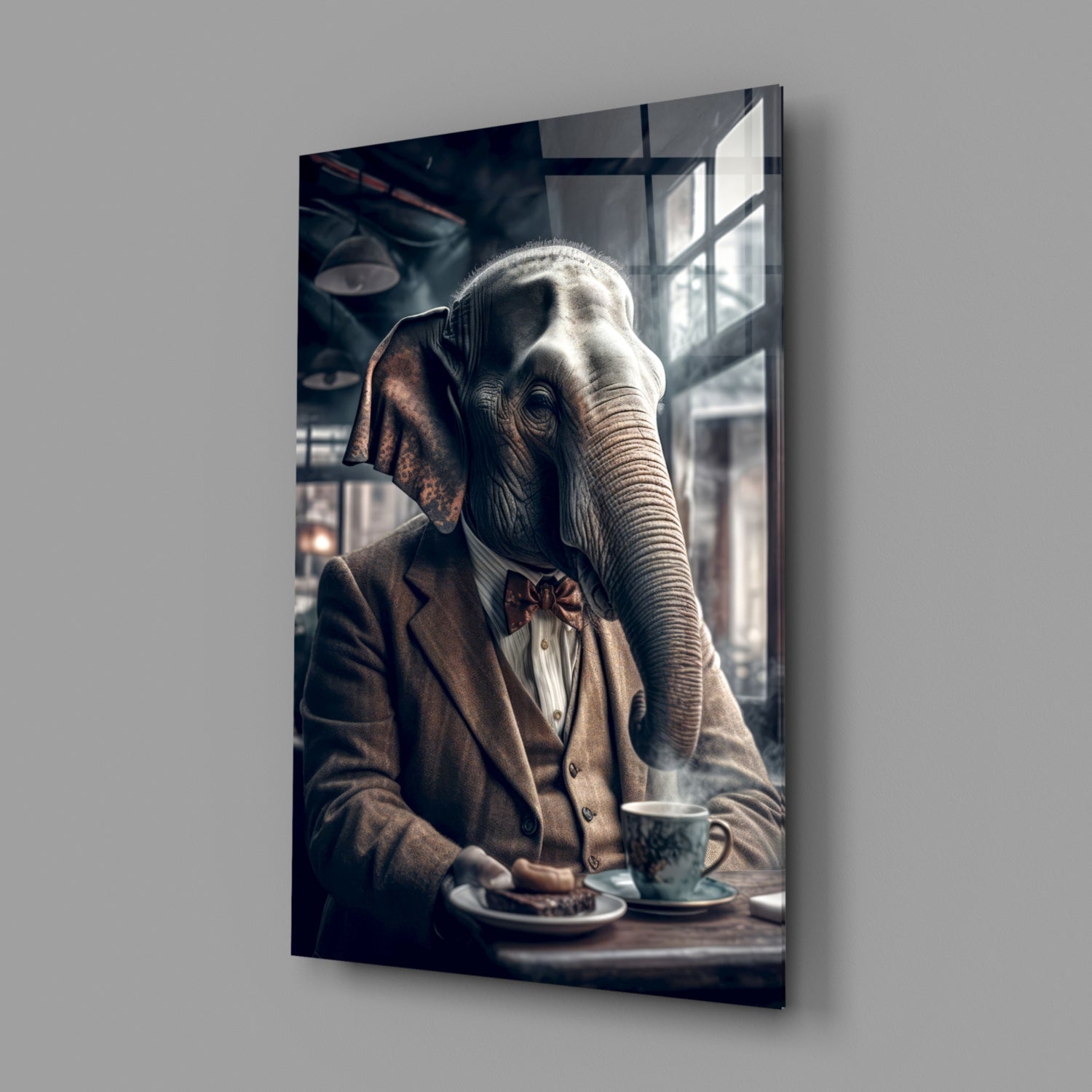 Retired Elephant Glass Wall Art|| Designer&