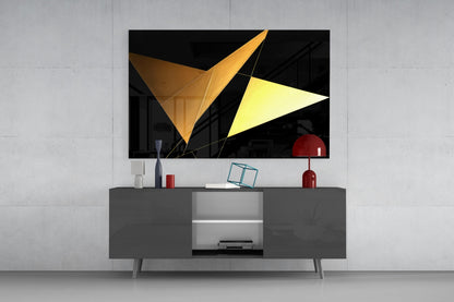 Yellow Wings Glass Wall Art|| Designer&