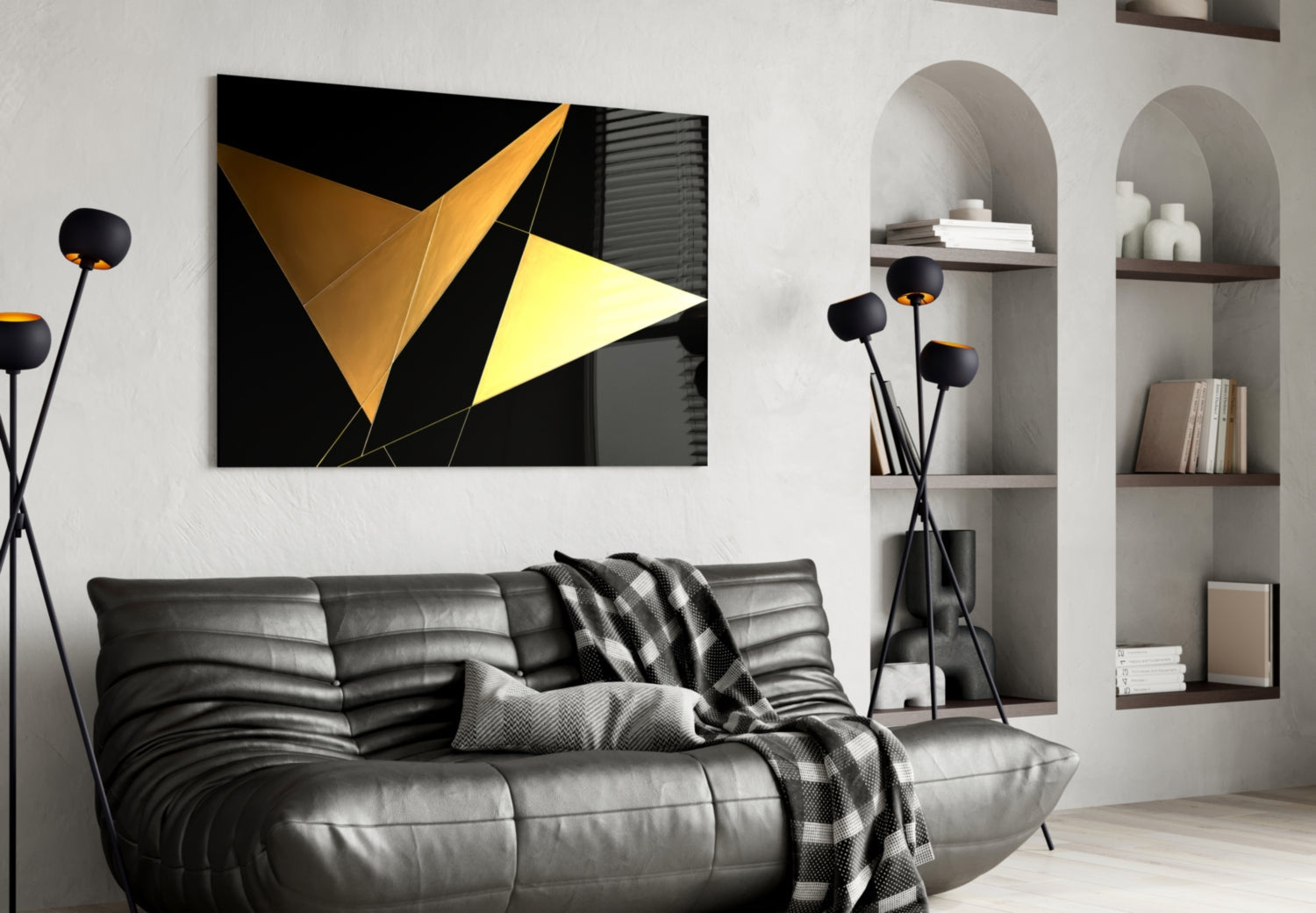 Yellow Wings Glass Wall Art|| Designer&