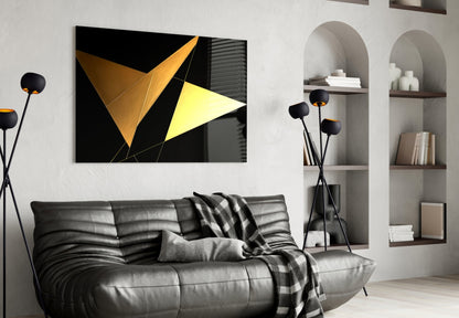 Yellow Wings Glass Wall Art|| Designer&