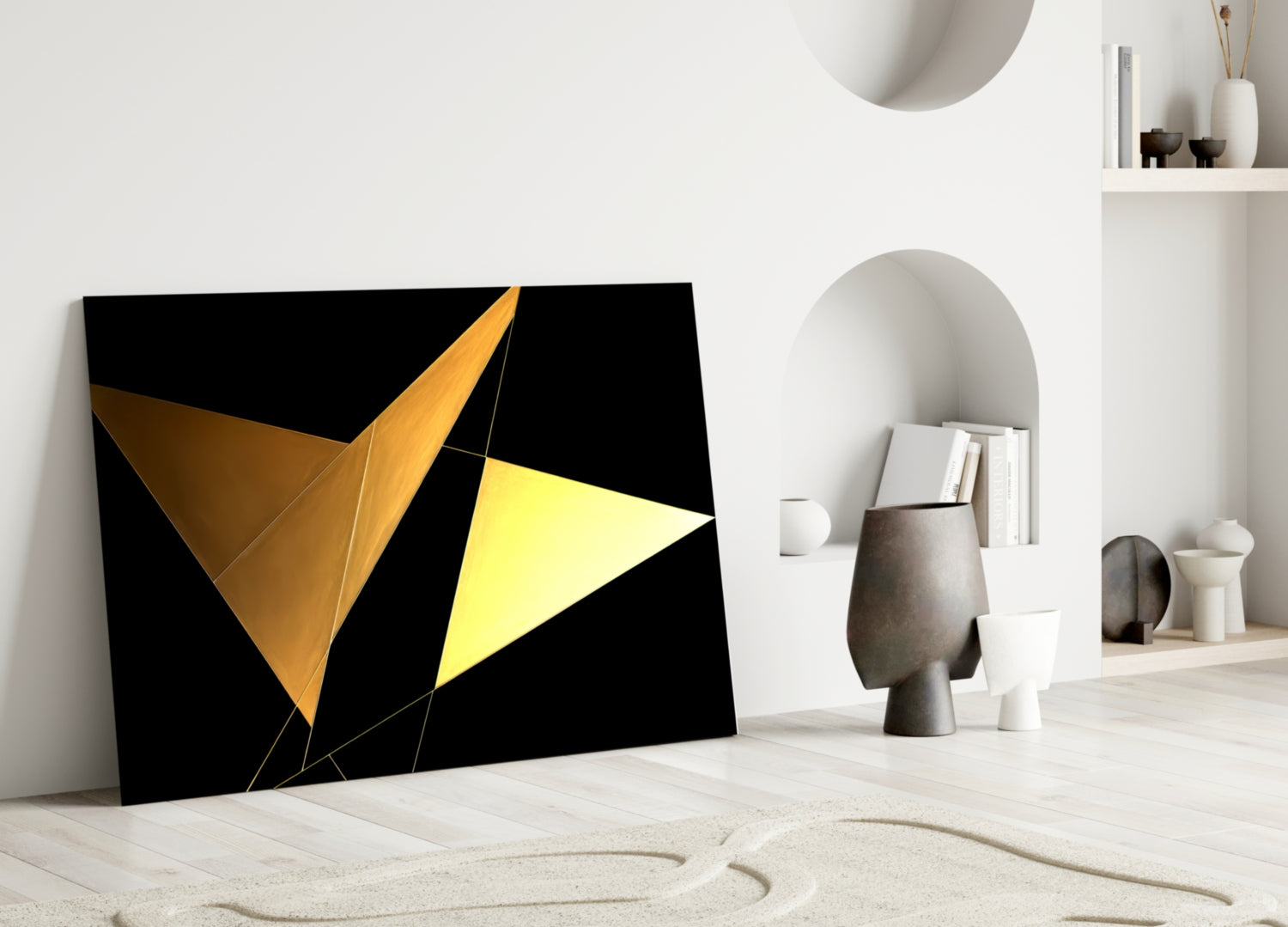 Yellow Wings Glass Wall Art|| Designer&