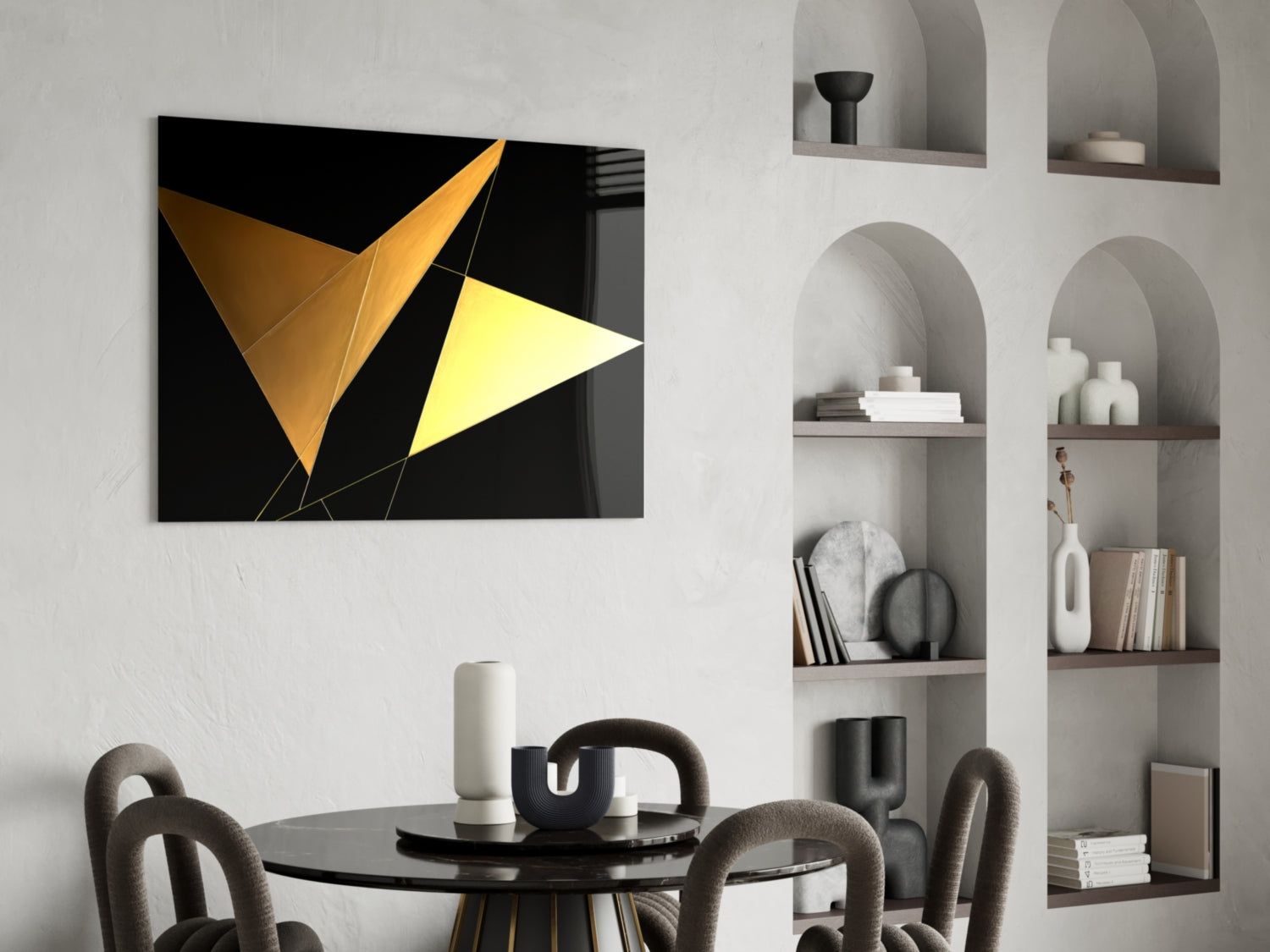 Yellow Wings Glass Wall Art|| Designer&