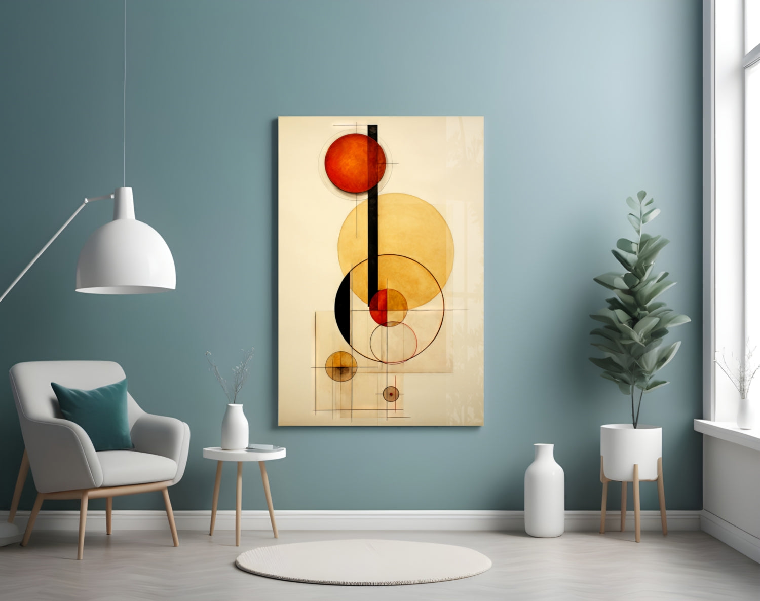Circles Glass Wall Art|| Designer&