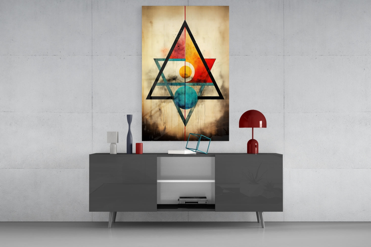 Triangels Glass Wall Art|| Designer&