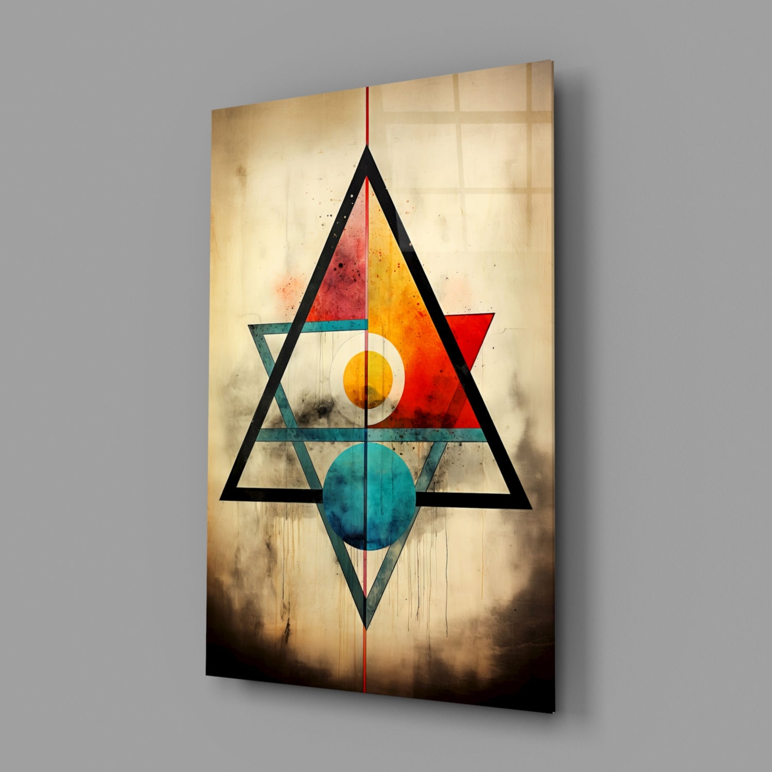 Triangels Glass Wall Art|| Designer&