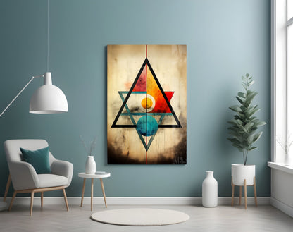 Triangels Glass Wall Art|| Designer&