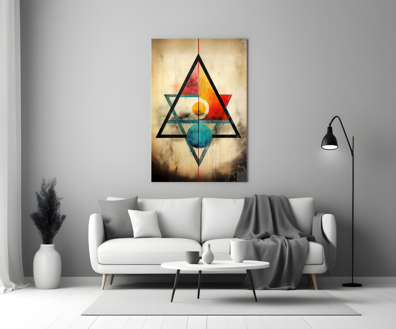 Triangels Glass Wall Art|| Designer&