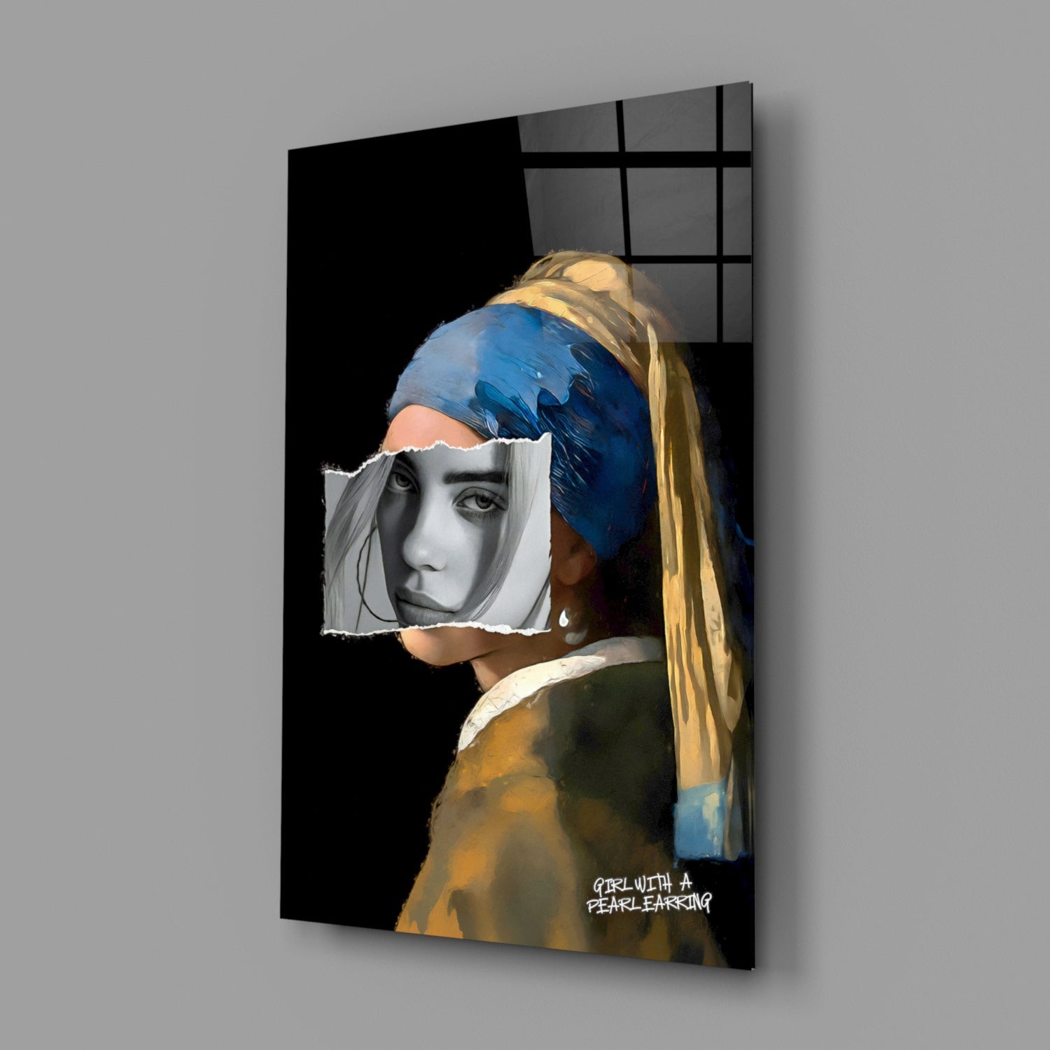 Contemporary Girl with Pearl a Earring Glass Wall Art || Designer Collection