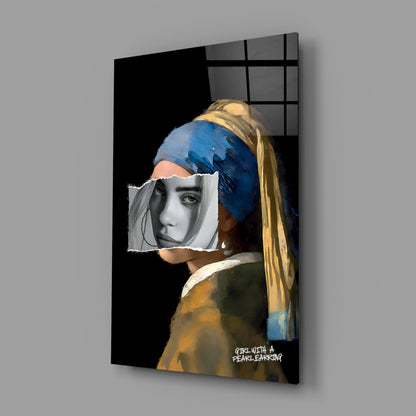 Contemporary Girl with Pearl a Earring Glass Wall Art || Designer Collection
