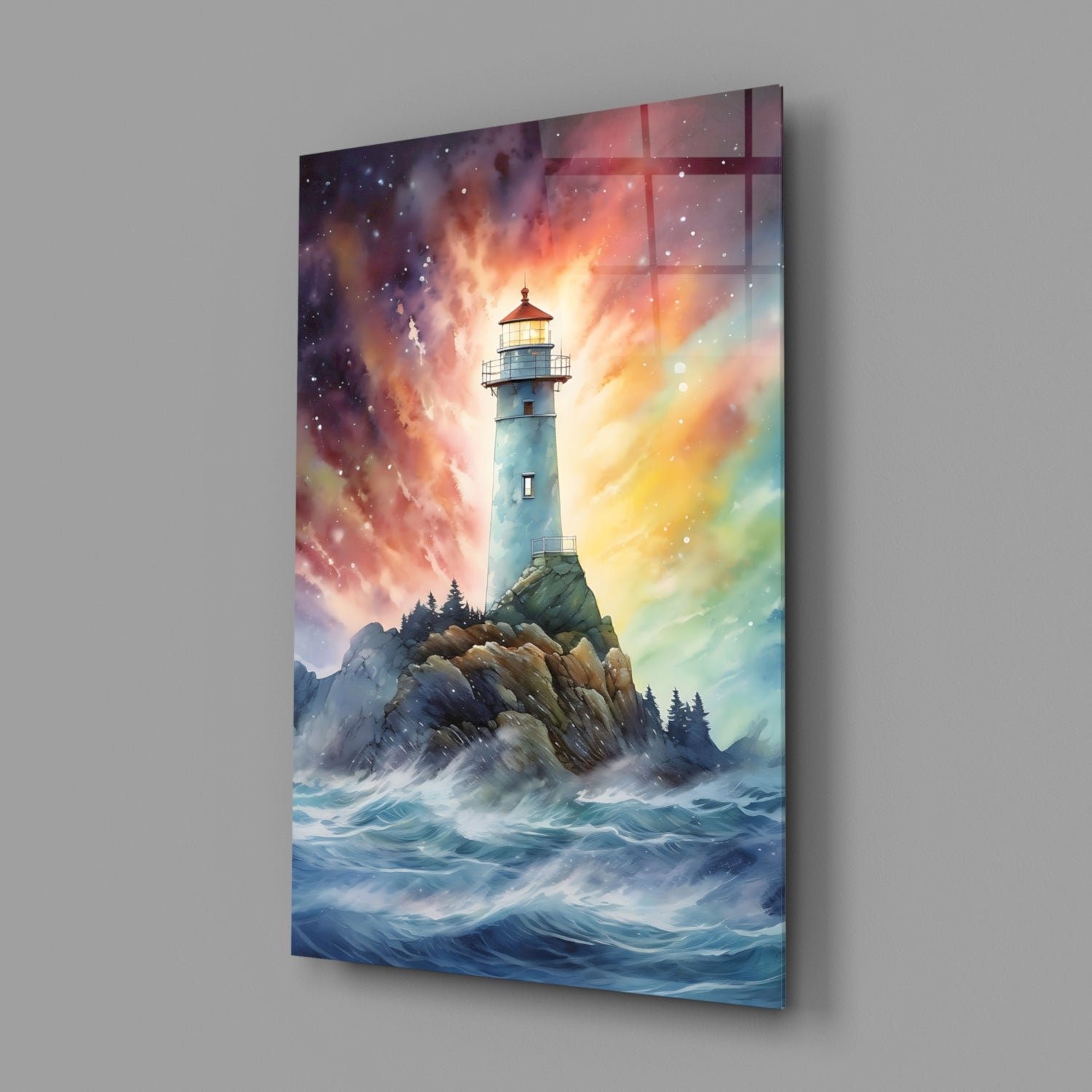 Lighthouse Glass Wall Art || Designer Collection