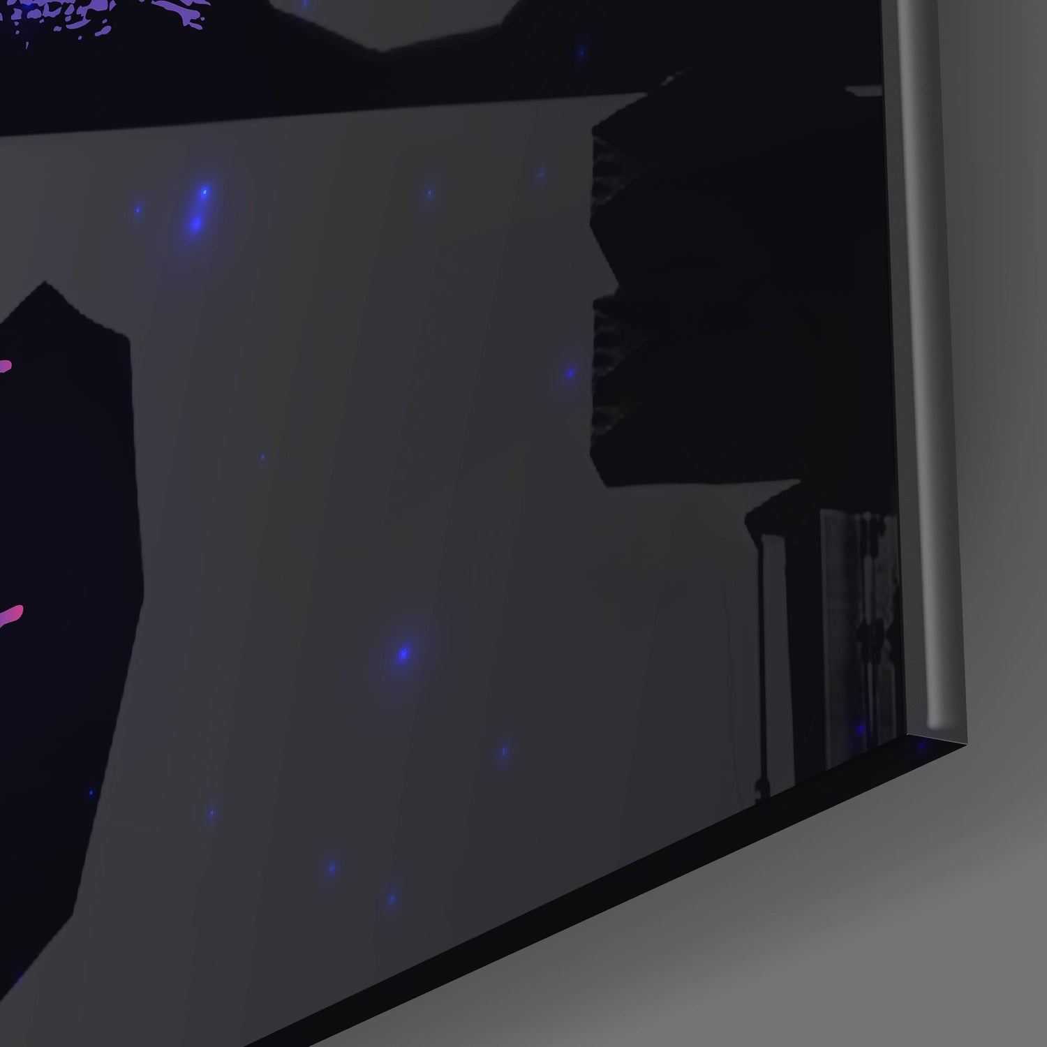 Pink Blue Gradient Starry Gemini Glass Wall Art