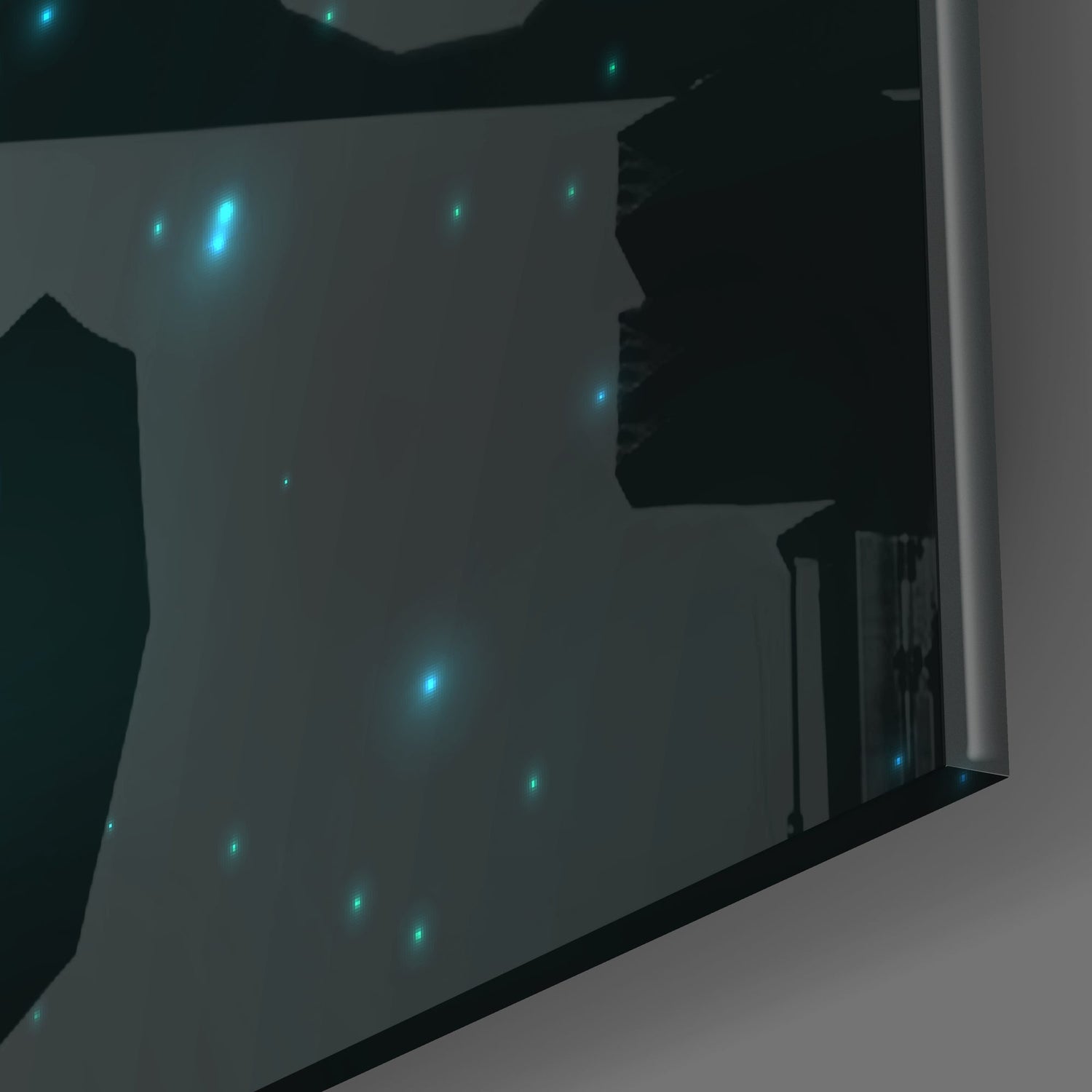 Teal Brushstroke Starry Night Libra Glass Wall Art