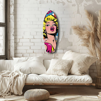 Blonde Starlet Popart Glass Wall Art