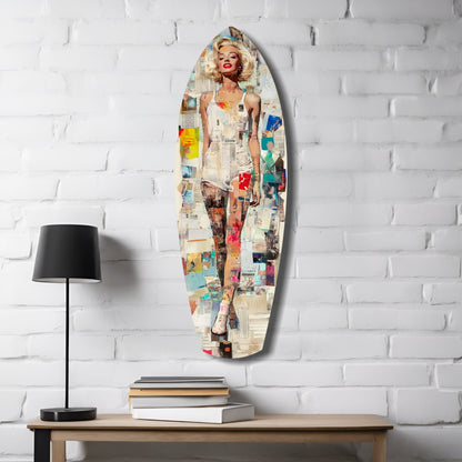 Vintage Swimsuit Pin-Up Starlet Glass Wall Art