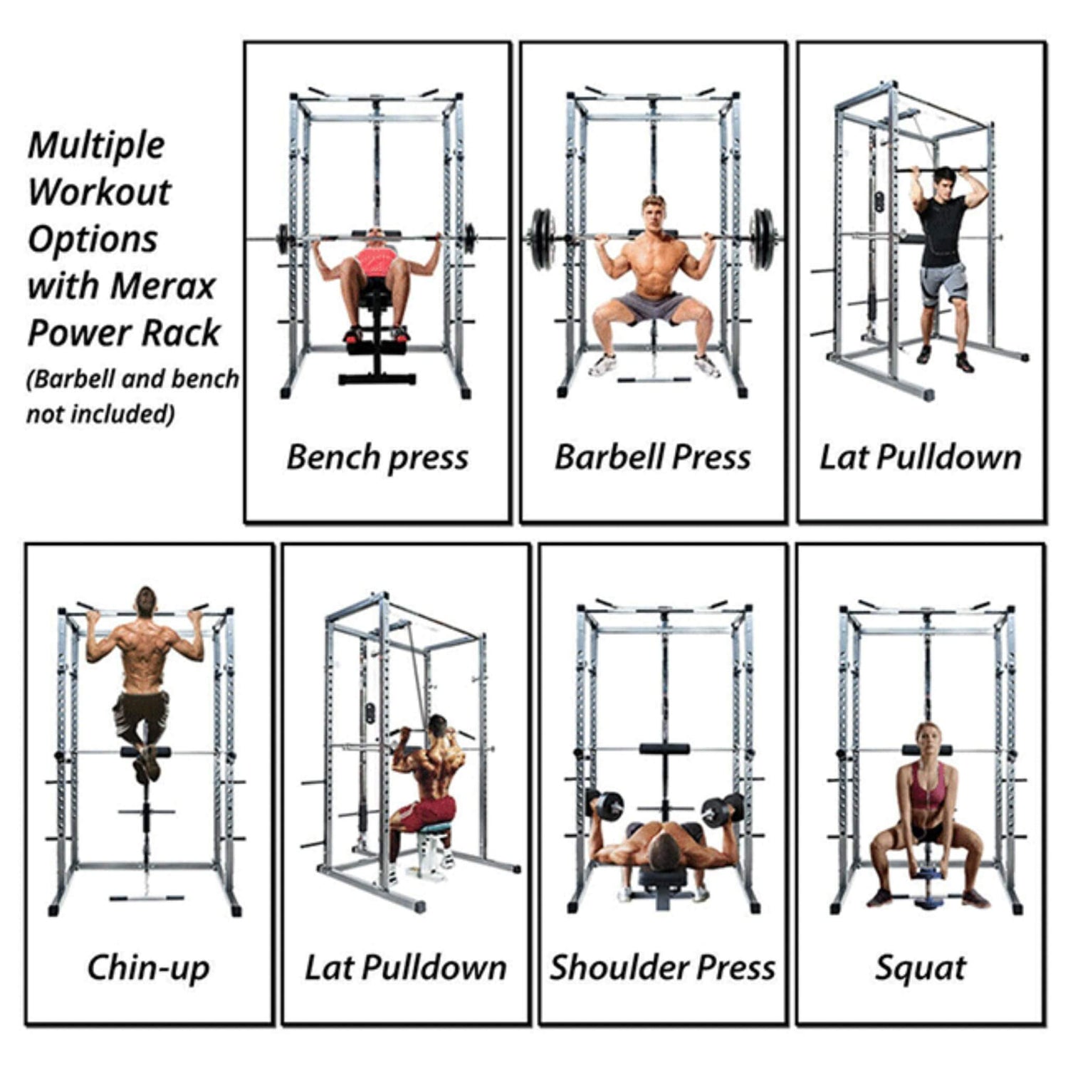Merax Multi-Functional Olympic Power Squat Rack Cage For Home &amp; Gym (SAK98719)