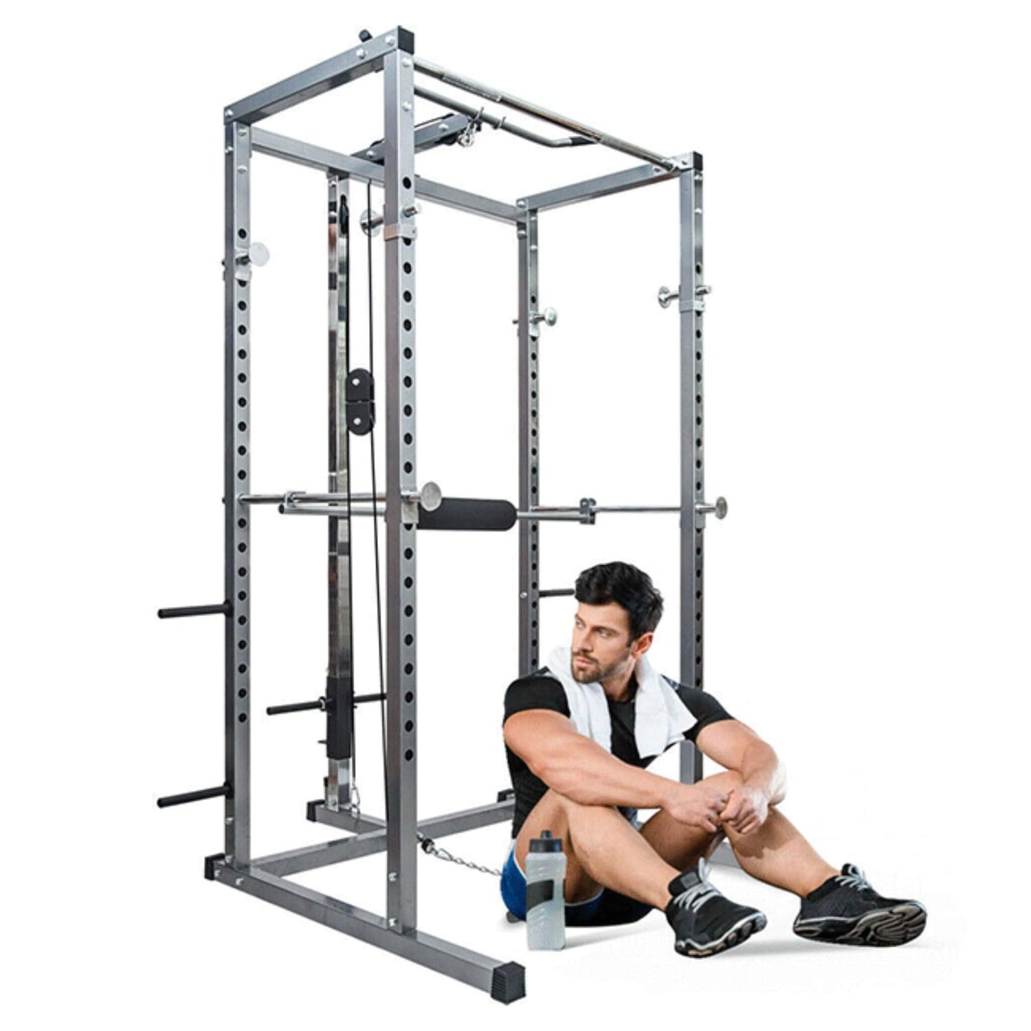 Merax Multi-Functional Olympic Power Squat Rack Cage For Home &amp; Gym (SAK98719)