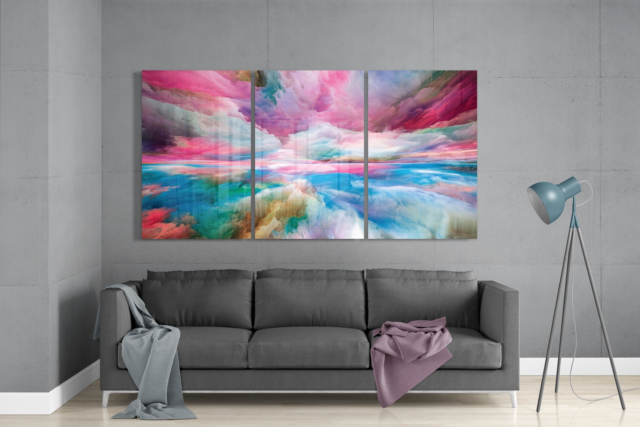 Colorful Clouds Glass Wall Art