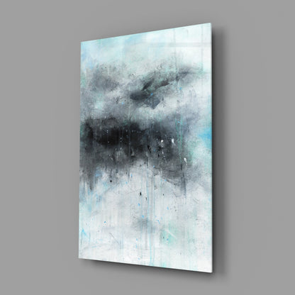 Stormy Cloud Icy Blue Glass Wall Art