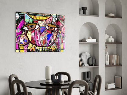 Abstract Owl Glass Wall Art