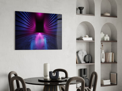 Purple Radial Light Tunnel Glass Wall Art