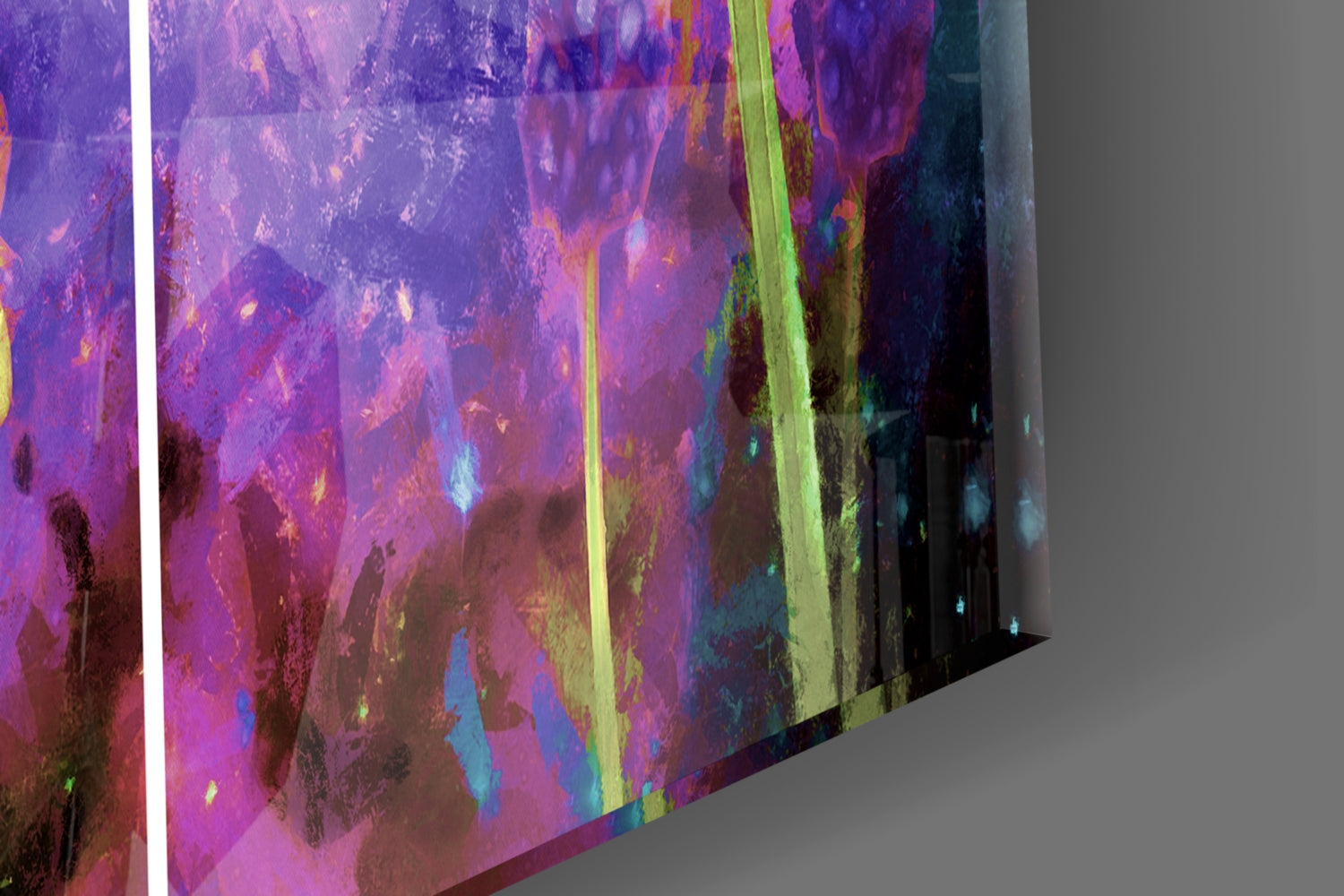 Golden Dahlias Purple Cosmos Glass Wall Art