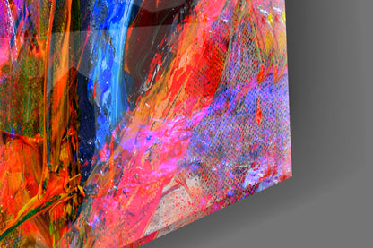 Bold Palette Knife Color Splash Glass Wall Art