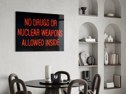 “No drugs” Glass Wall Art