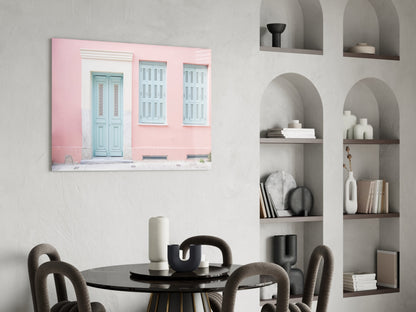 Pink House Glass Wall Art