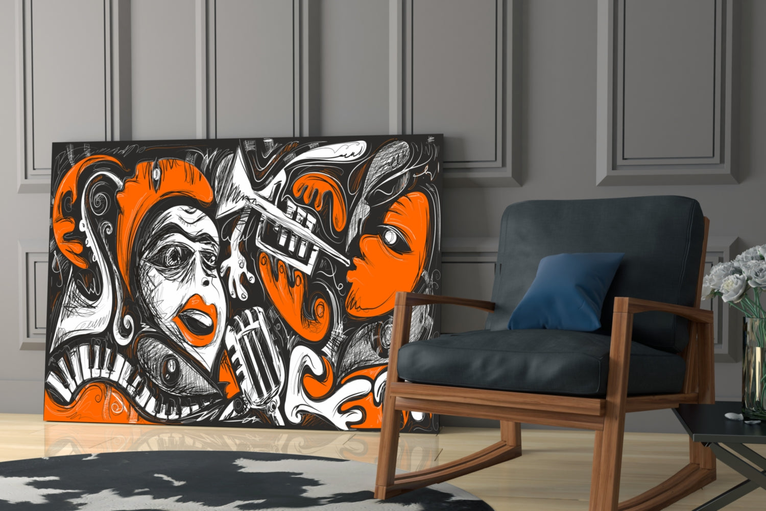 Cubist Abstract Portrait Glass Wall Art