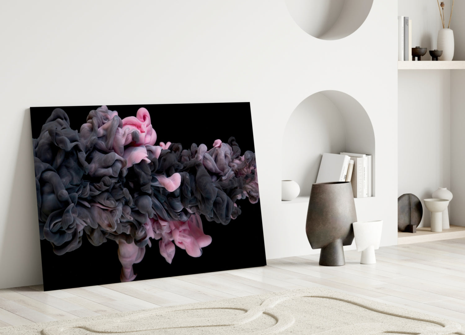 Pink Smoke Glass Wall Art