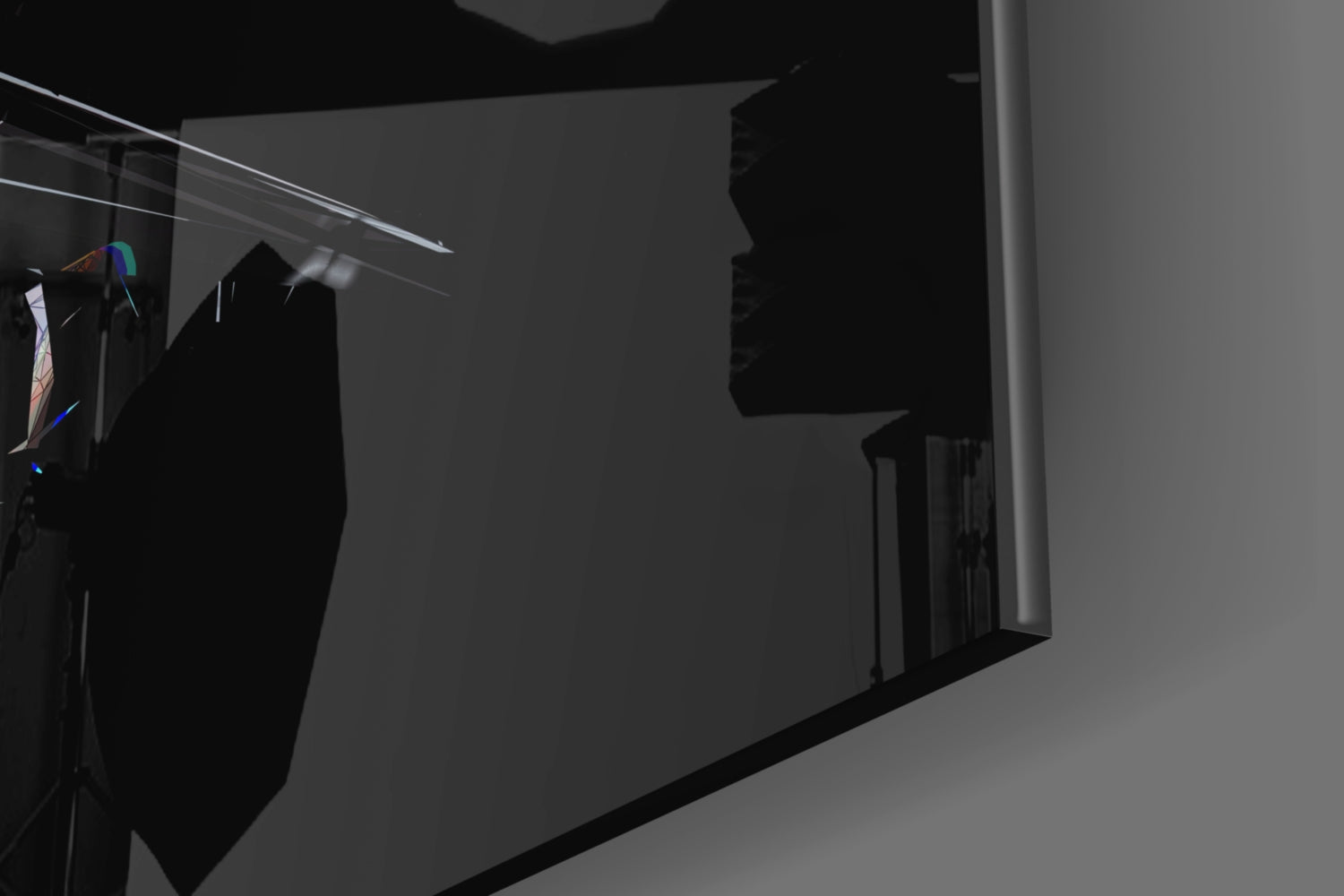 Shattered Face Black Glass Wall Art