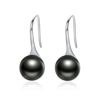 nowadaysfashion Sterling Silver Elegant Round Pure Love Pearl Drop Earrings
