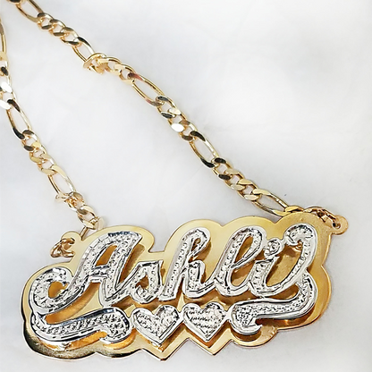 nowadaysfashion Double plate name chokers Silver name chokers Personalized Curb chain name chokers Name plate necklace
