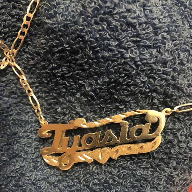 nowadaysfashion Name Necklace Double Name Plate Custom Nameplate Necklace