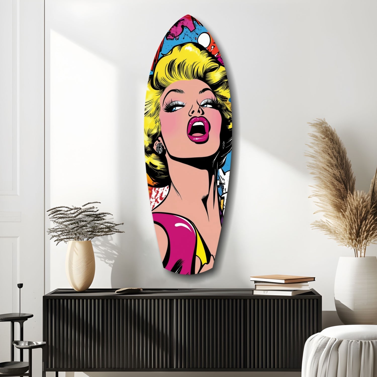Blonde Starlet Popart Glass Wall Art