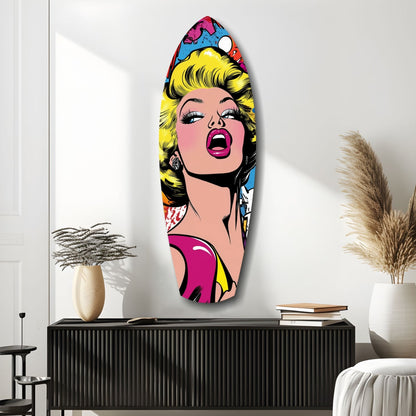 Blonde Starlet Popart Glass Wall Art