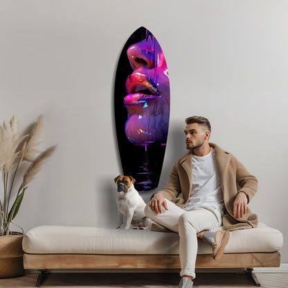 Colorful Lips V9 Glass Wall Art