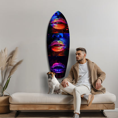 Colorful Lips V12 Glass Wall Art